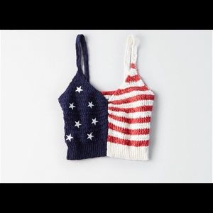 American flag / Americana knit crop top / bralette